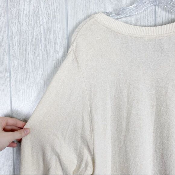 Saturday Sunday | Ivory Hacci Tunic V-Neck Sweater Size XSmall - Picture 6 of 11